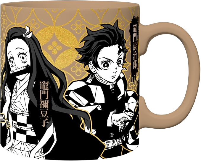 Taza De Ceramica Jumbo: Demon Slayer Dorada (600 ml)