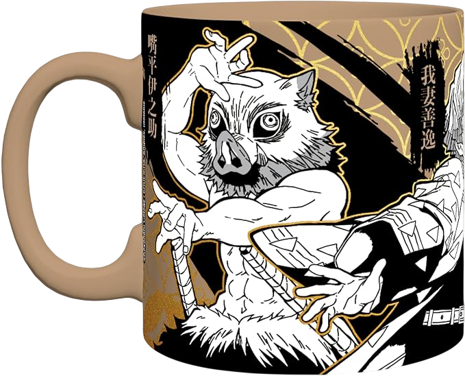 Taza De Ceramica Jumbo: Demon Slayer Dorada (600 ml)